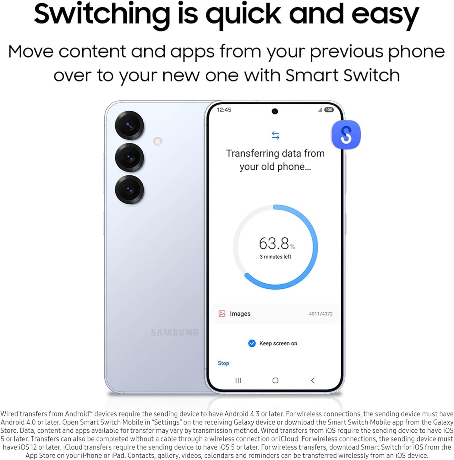 Samsung Galaxy S25 Cell Phone, 128GB AI Smartphone, Unlocked Android, AI Camera, Fast Processor, ProScaler Display, Long Battery Life, 2025, Icyblue (Renewed)