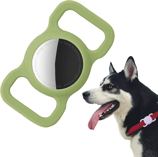 Protective Case Compatible for Airtag GPS Tracker, Fit for Dog Cat Collar Accessories Pet Loop Holder, Silicone Protective Case for Air Tag Lightweight Soft anti Scratch anti Lost(Emerald Green 1Pack)