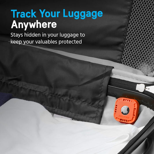 Protector 1-Pack Airtag Holder - Air Tag Case with 3M Adhesive Sticker - Rugged Shockproof Airtag Cover - Hidden Air Tag Holder Stick on Mount for Travel Luggage Bike Car Remote - Orange