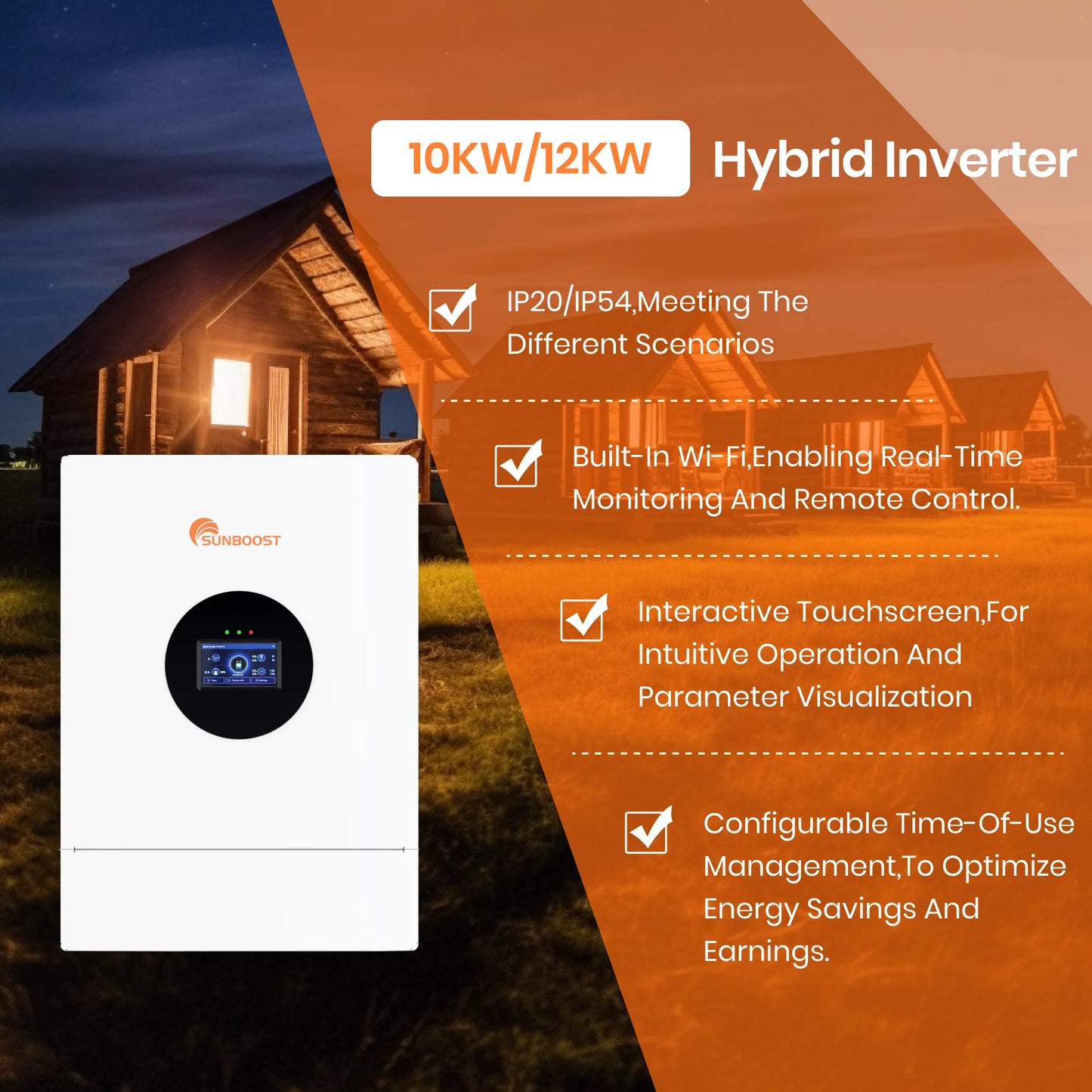 Sunboost iXCEED Hybrid Solar Inverter Split Phase 120V 240V 48V